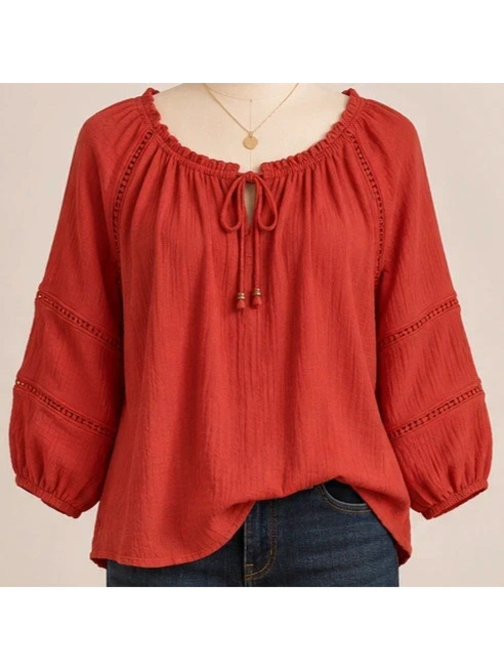 Alyx tomato red blouse fall work